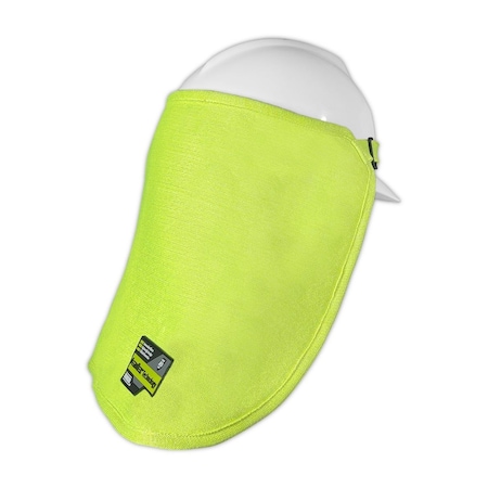 Magid MGard W AeroDex Technology HiVis Yellow Neck Guard W Adjustable Hard Hat Strap, Cut Level A9 NGADG